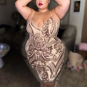 COPY - Plus Rose Gold Sequin Dress sz 3X